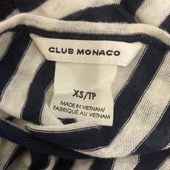 Club Monaco Boho Knit Tank Top size XS Blue & White Chevron Stripes - Picture 4 of 6